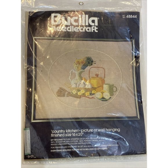 Bucilla Needlecraft Kit Country Kitchen 48844 Farmhouse Boho 16x20 - Picture 2 of 5